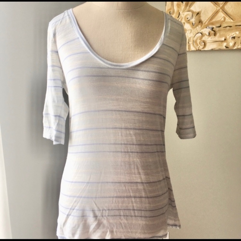 Striped quarter length sleeve shirt
